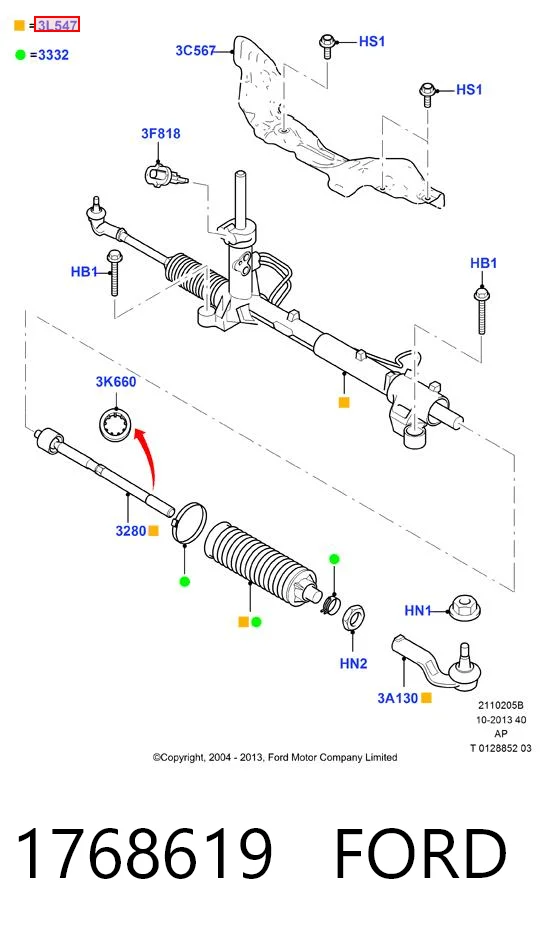 1768619 Ford Управление рулевое в сборе