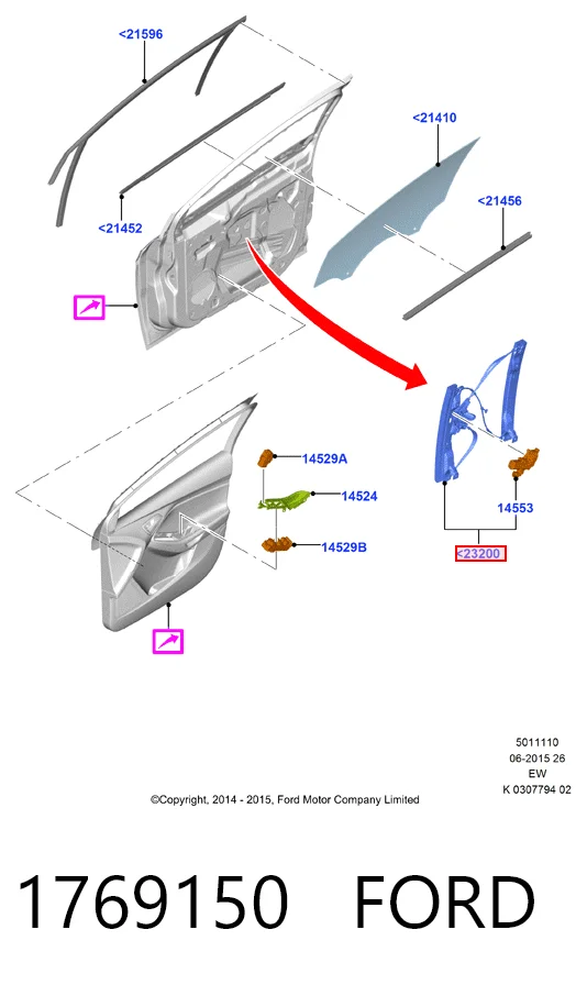  Стеклоподъемник передней правой двери Ford Focus 3