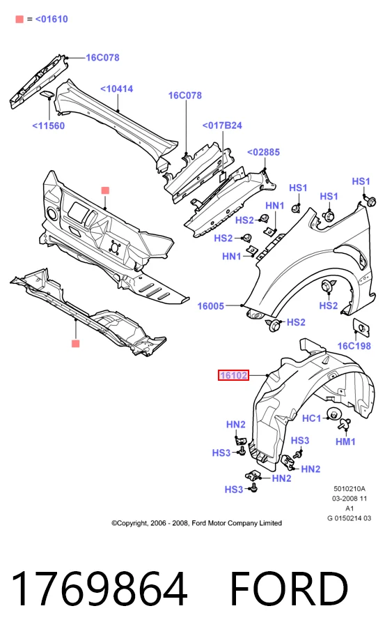  Подкрылок передний правый Ford Galaxy 