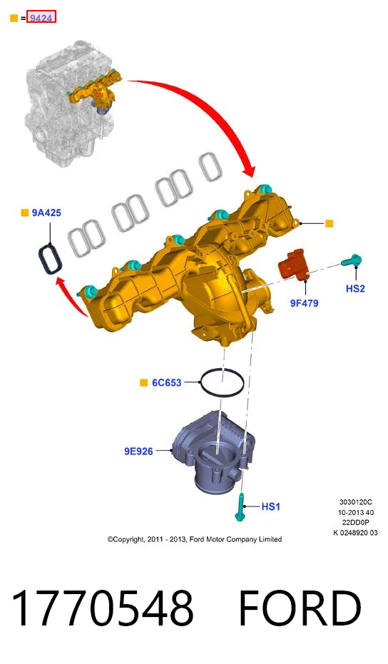 1770548 Ford Коллектор впускной