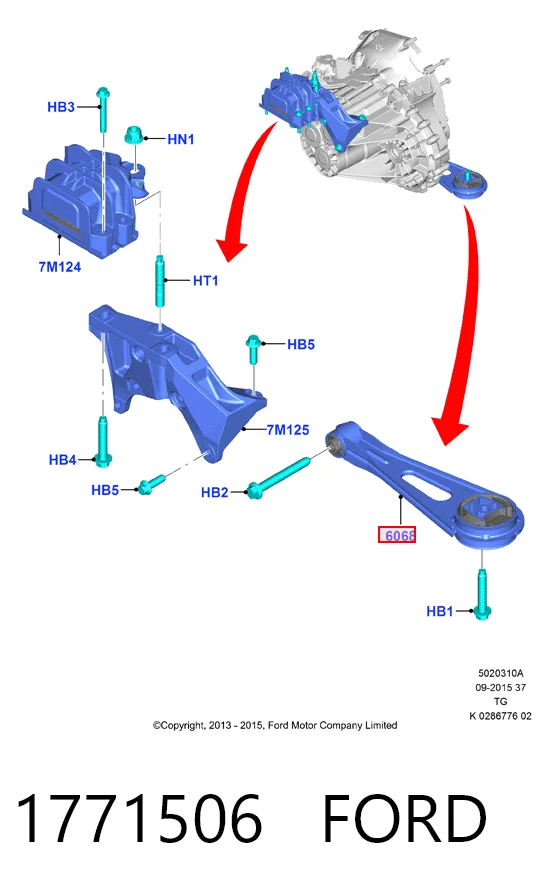 1771506 Ford Задняя подушка двигателя