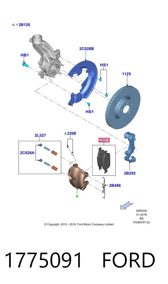 1775091 Ford Колодки передние