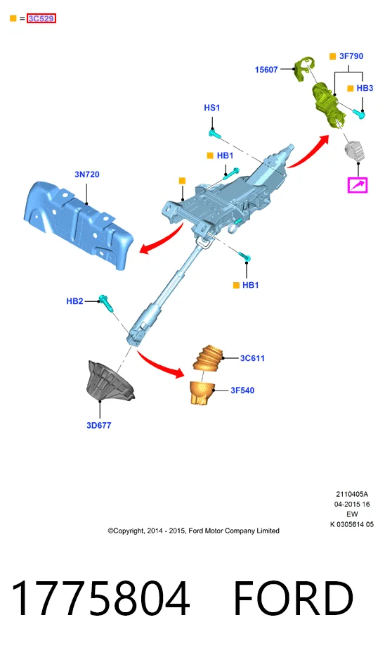  Рулевая колонка Ford Focus 3