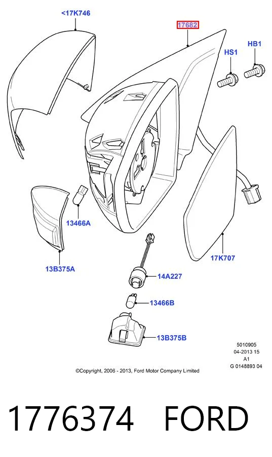 182201582100 Magneti Marelli Левое боковое зеркало