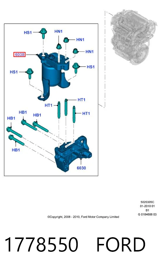 1778550 Ford Правая подушка двигателя