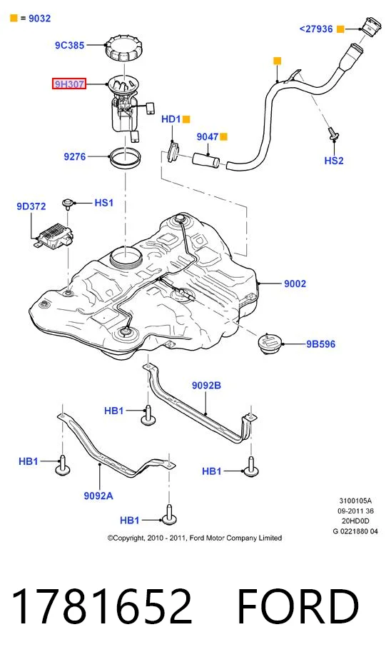 1781652 Ford Электробензонасос