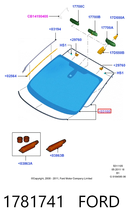 Автостекло на Ford Fiesta Mk6 CB1
