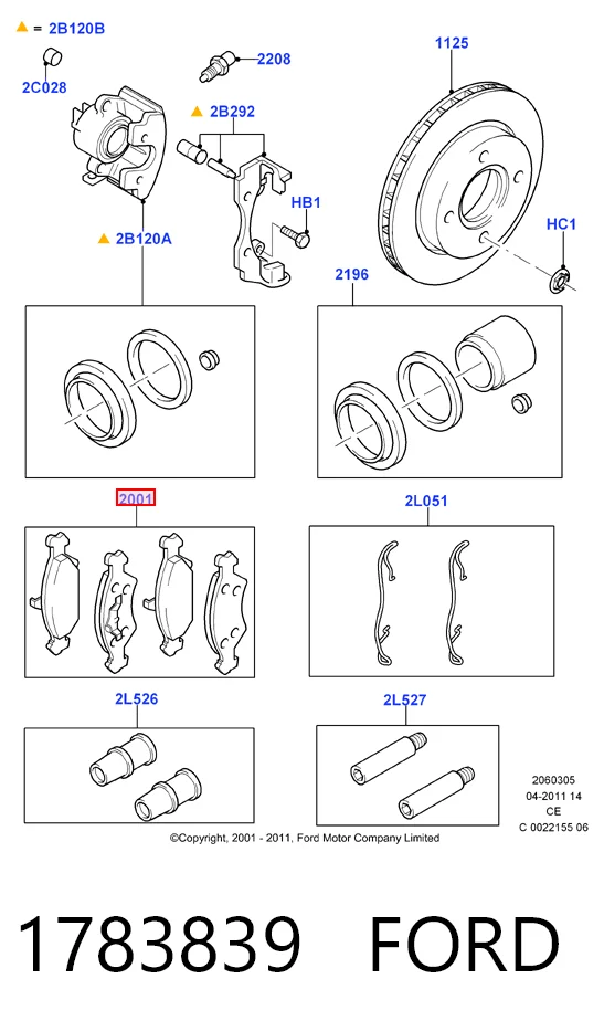 1783839 Ford Колодки передние