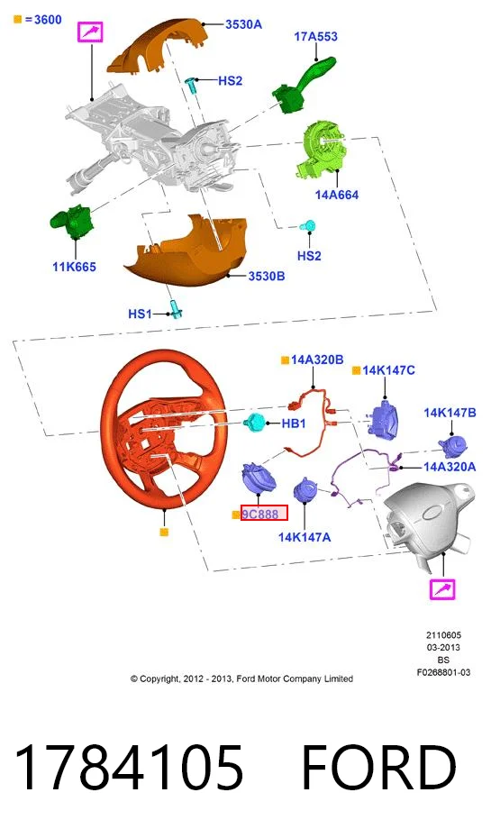AM5T9E740AB Ford Левый подрулевой переключатель