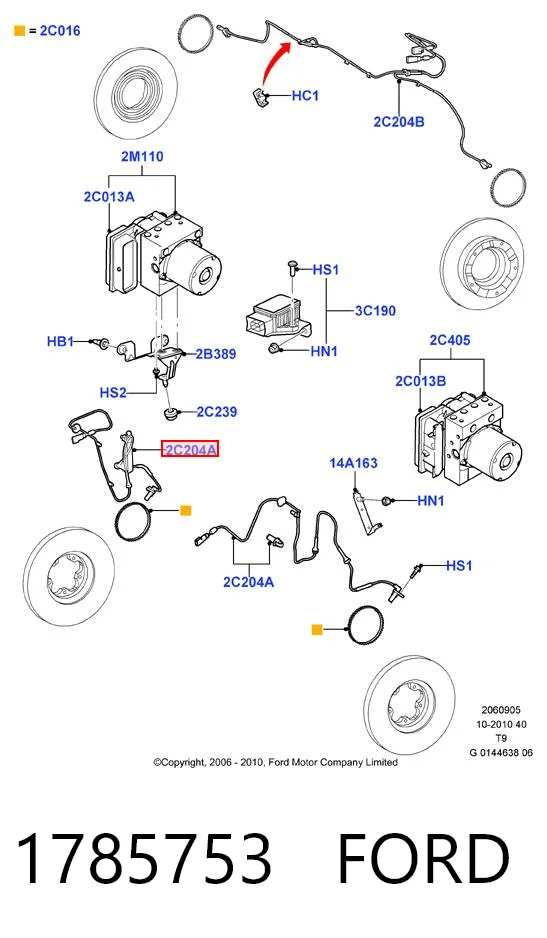1785753 Ford Датчик АБС