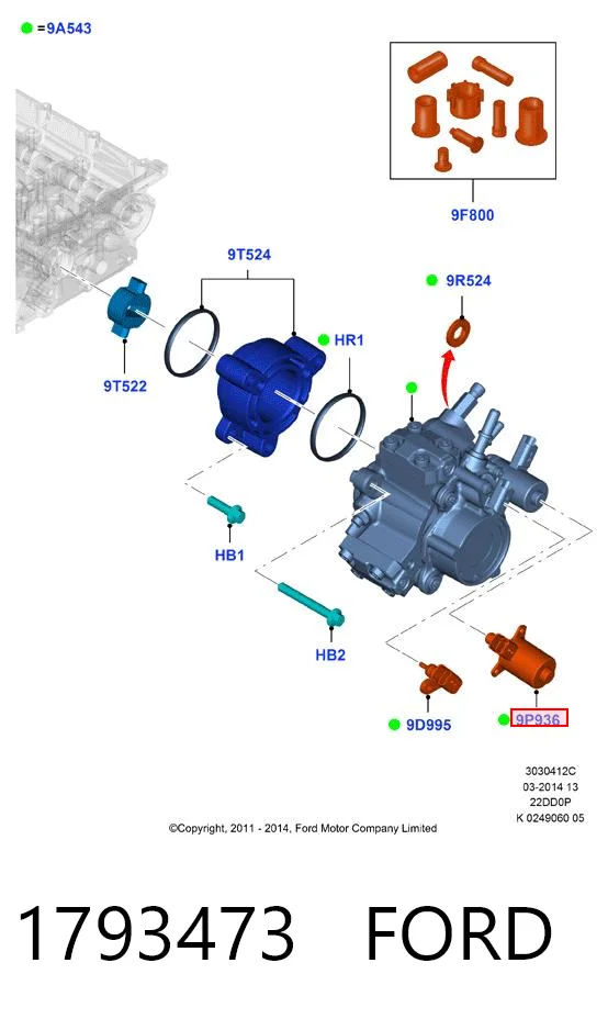 1793473 Ford Редукционный клапан ТНВД