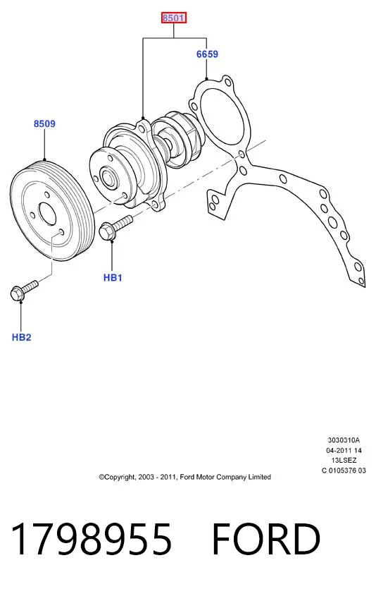 1798955 Ford Насос водяной