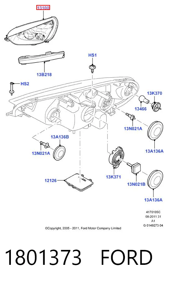 1801373 Ford Фара передняя правая