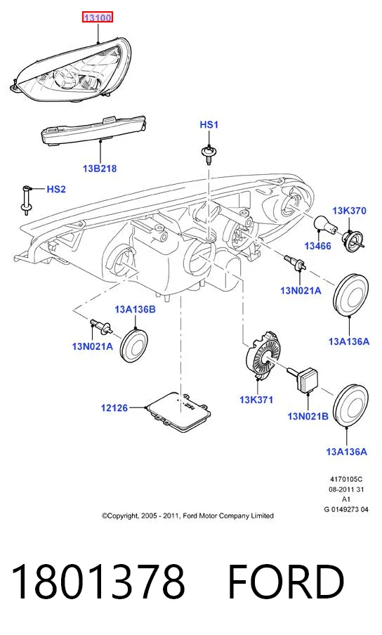 1801378 Ford Фара