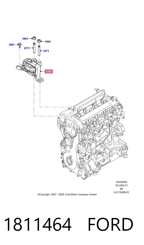 1811464 Ford Подушка (опора) двигателя правая передняя