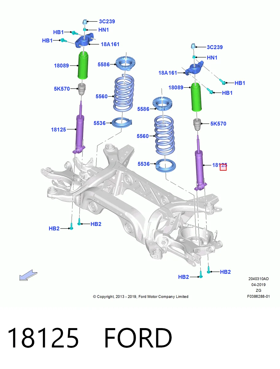 18125 Ford Амортизаторы задние