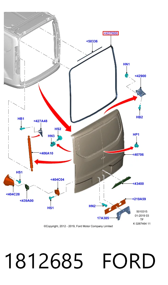 Уплотнитель багажника (двери 3/5-й задней) Ford JK21V437N00AB цена, от 76.02 USD