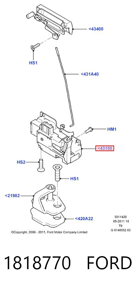1818770 Ford Замок пятой двери