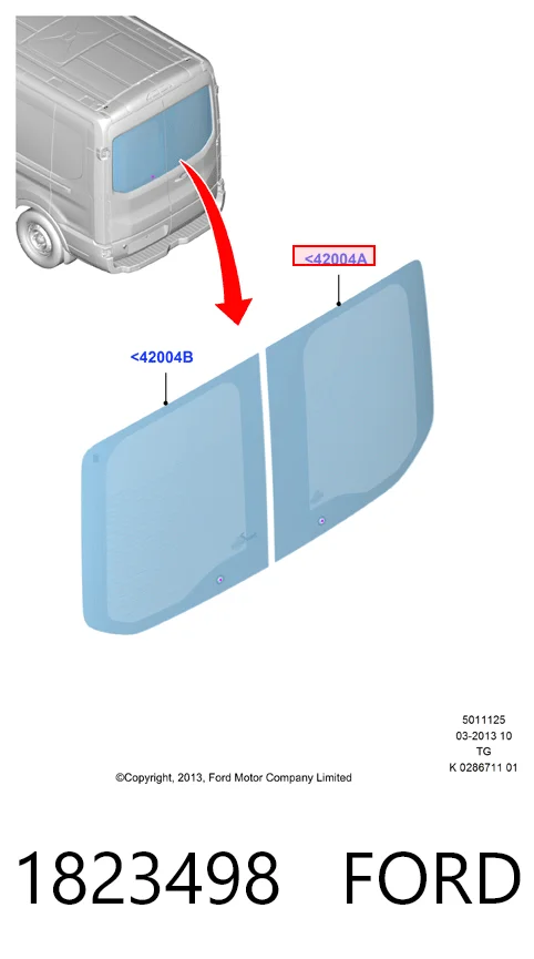 BK31V42004DF Ford Стекло двери багажной распашной правой