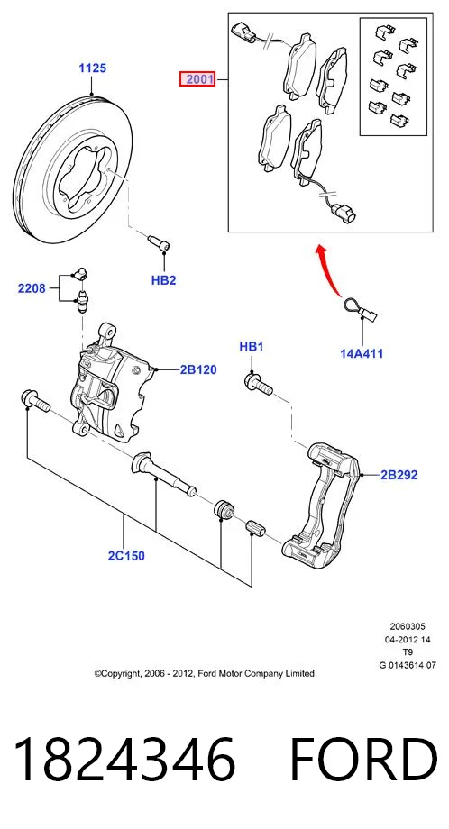 1824346 Ford Колодки передние
