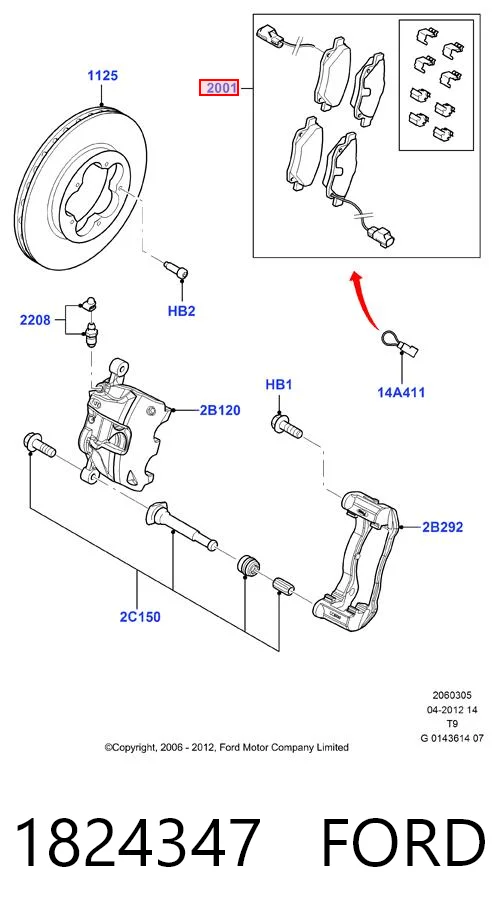 1824347 Ford Колодки передние