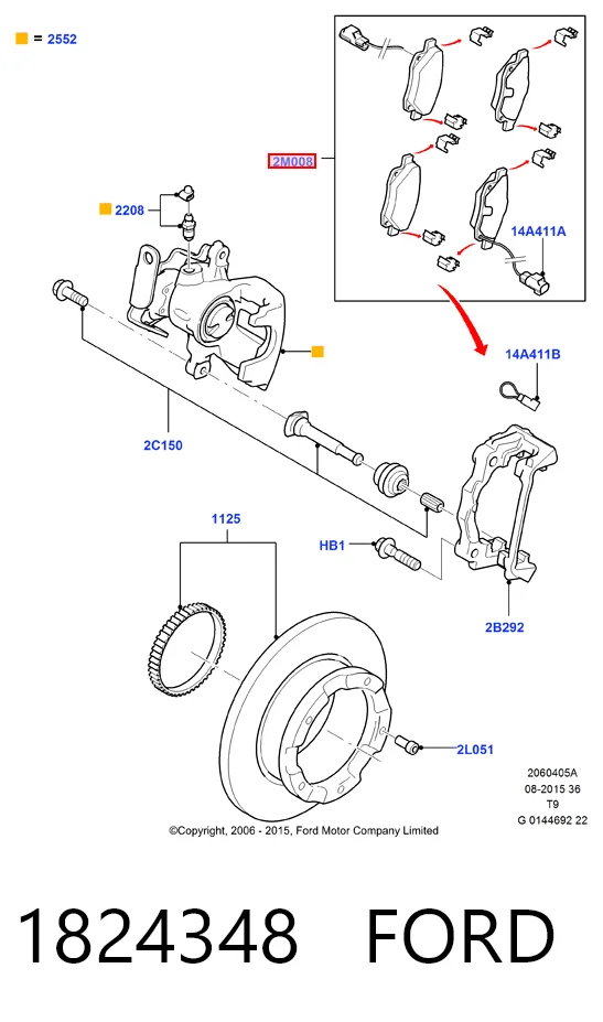 1824348 Ford Колодки тормозные дисковые комплект