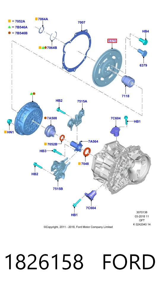 Демпферный маховик на Ford Fiesta Mk6 CB1