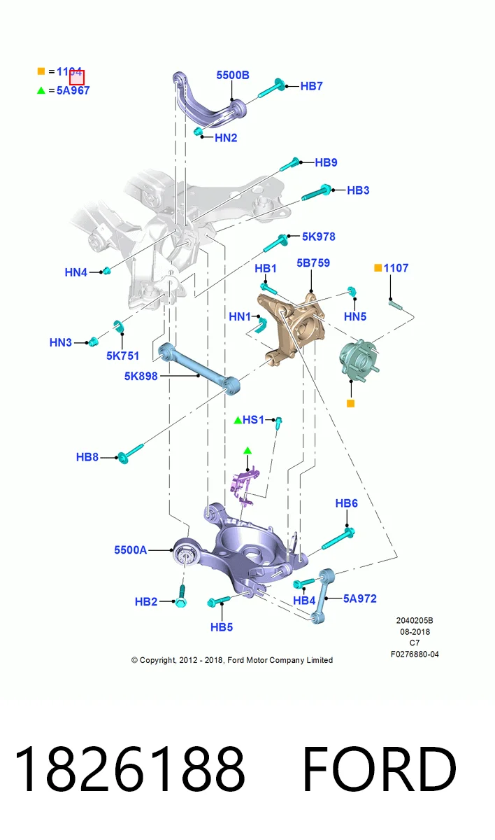 1826188 Ford Ступица колеса передняя