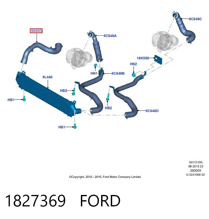 1827369 Ford Патрубок интеркуллера