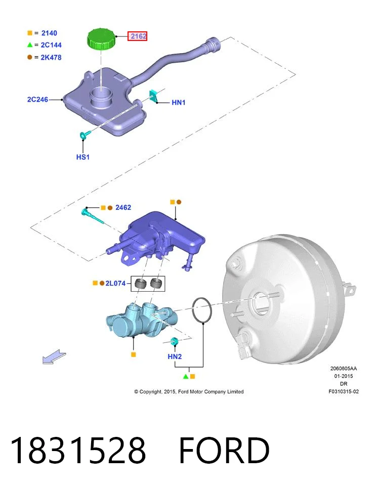 Крышка бачка главного тормозного цилиндра HMP6M512162AA Hmpx