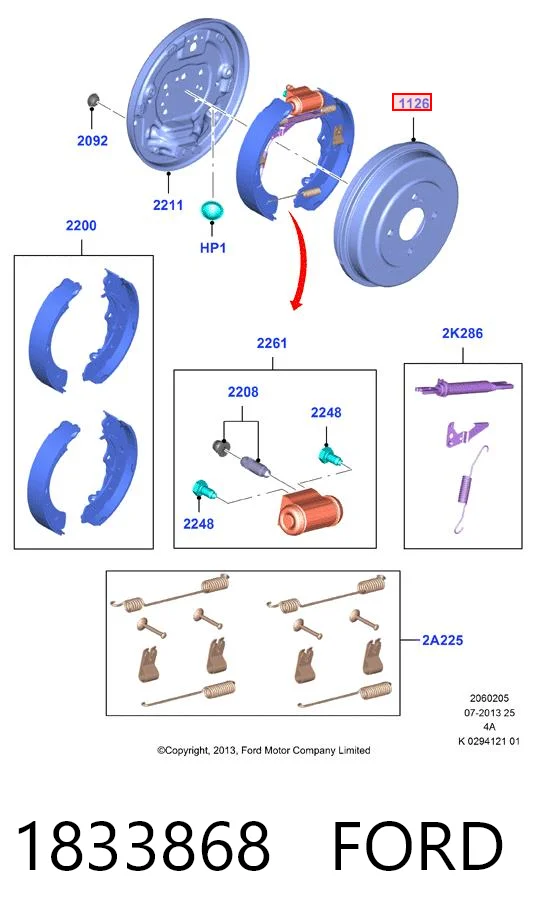 1833868 Ford Тормозной барабан