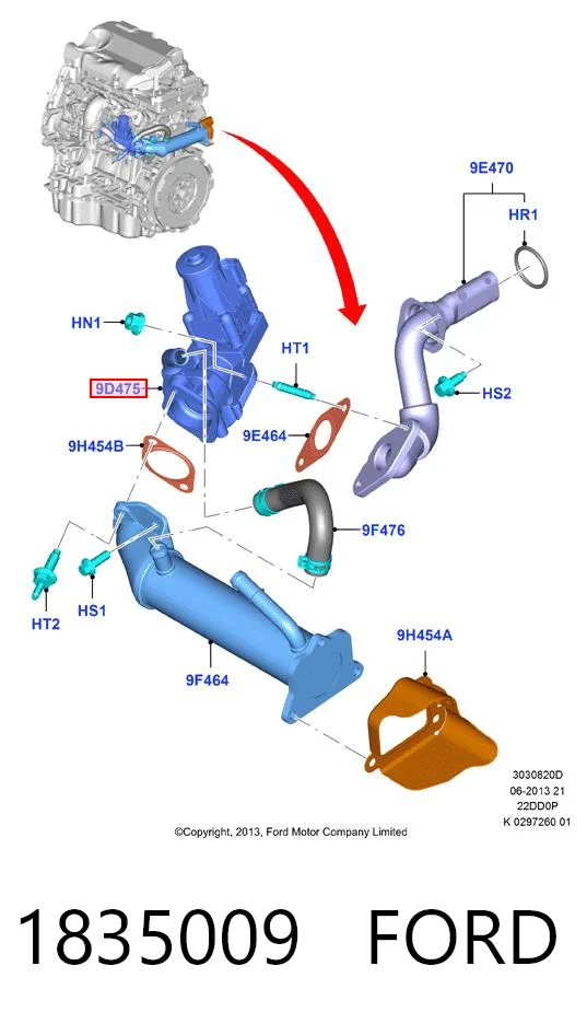 1835009 Ford Клапан рециркуляции отработавших газов EGR