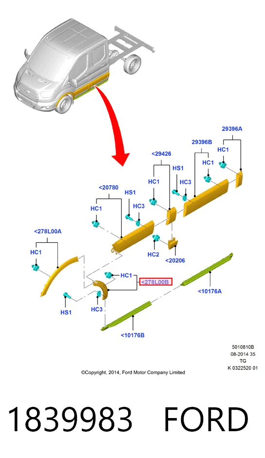 Купить HMPBK31V278L01AD5CND Hmpx Молдинг двери передней левой