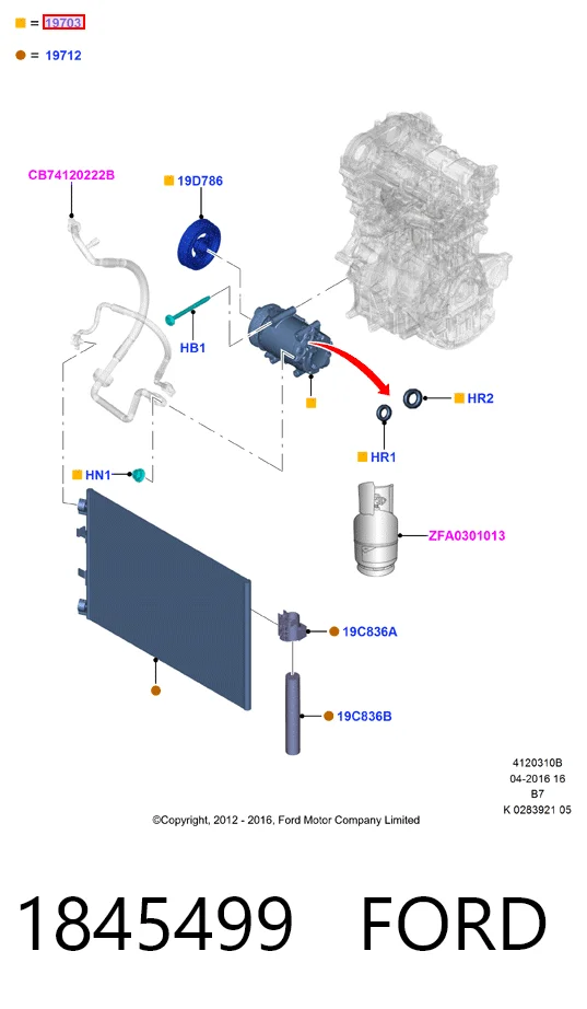 1845499 Ford Компрессор хладагента