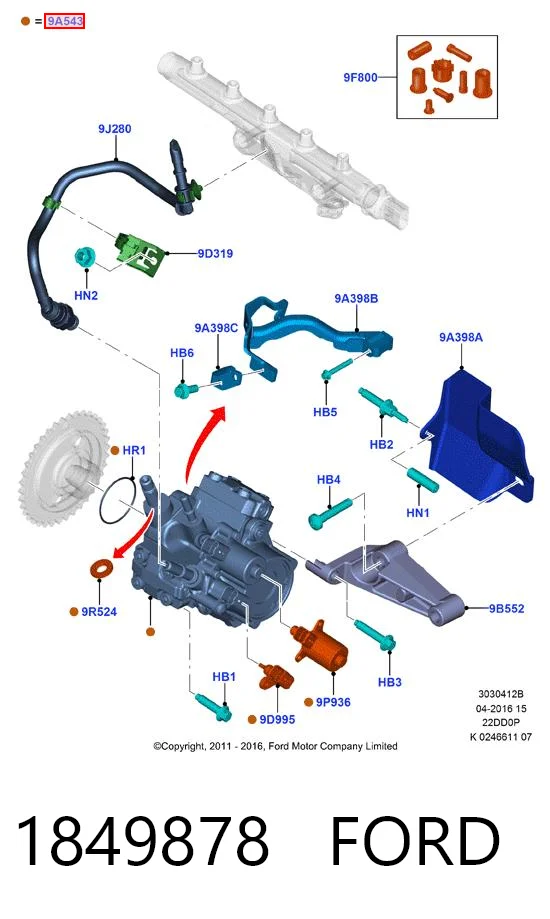 Насос топливный высокого давления (ТНВД) на Ford Transit VII V363