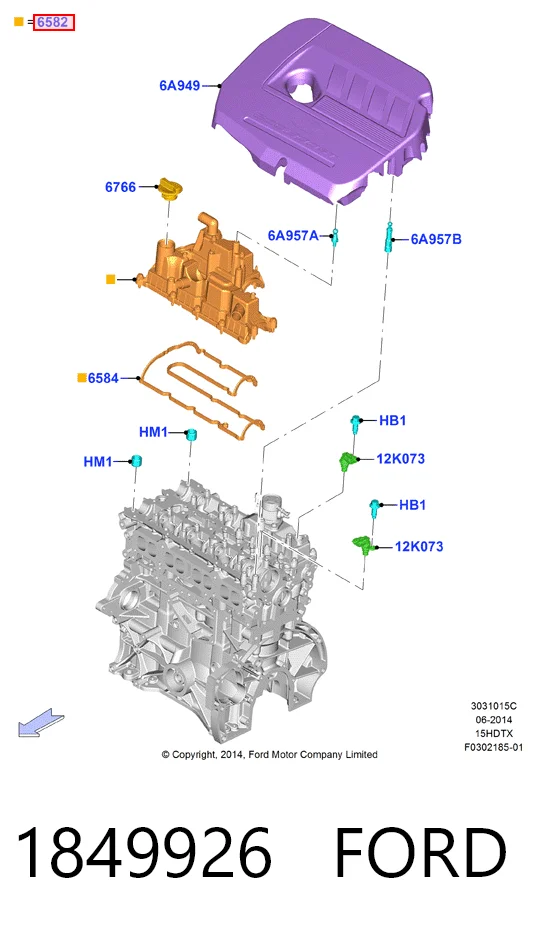 Крышка клапанная Ford Focus III хэтчбек (CB8) (2010 - 2020) цена, от 76.02 USD