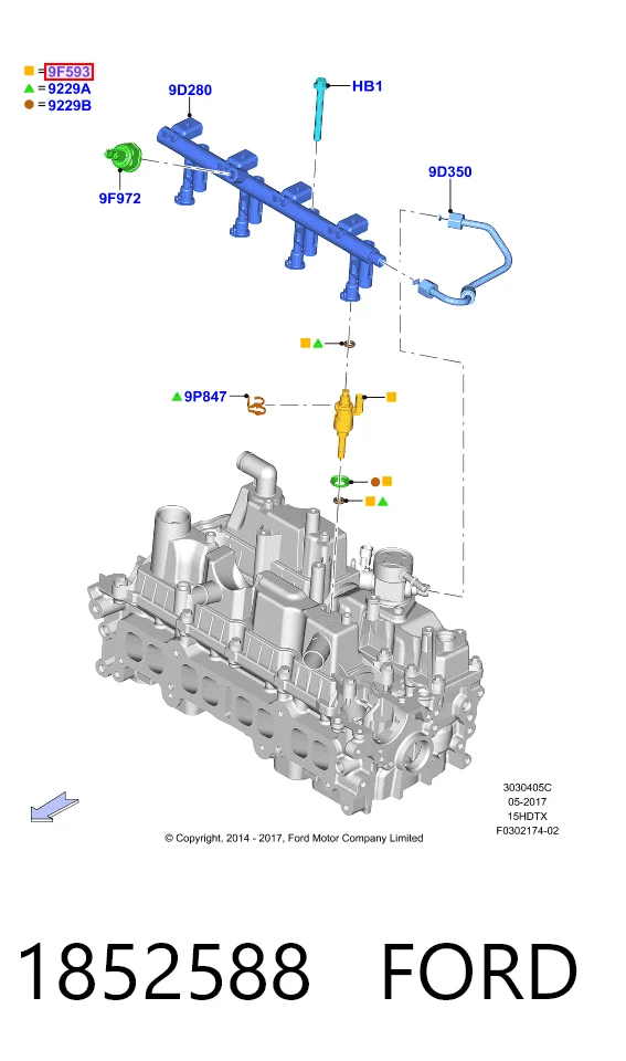 1852588 Ford Топливные форсунки