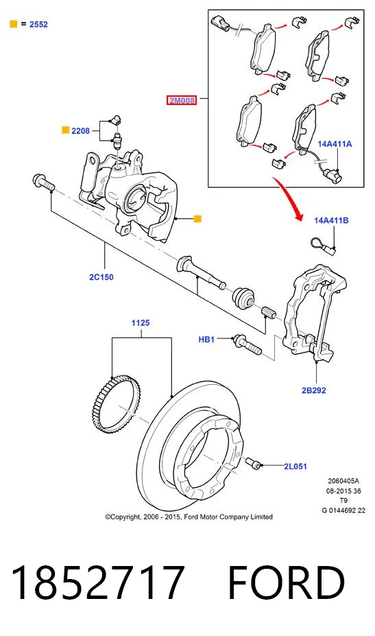 1852717 Ford Колодки тормозные дисковые комплект