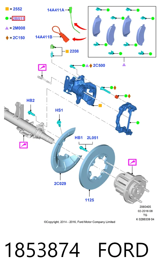 Скоба суппорта заднего Ford BK312B583AC