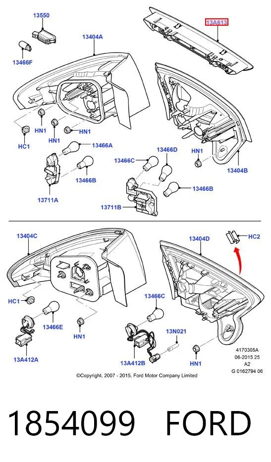 1854099 Ford Фонарь сигнальный