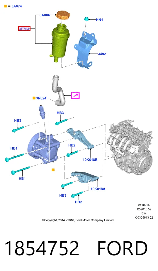 1854752 Ford Бак масляный