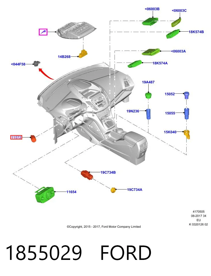1855029 Ford Контакты замка зажигания