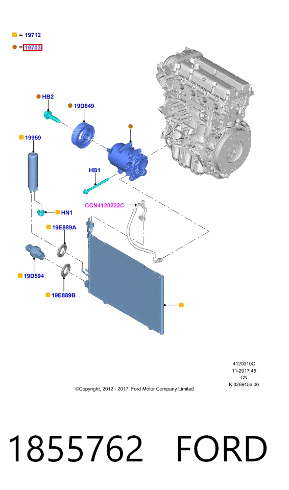 1855762 Ford Компрессор хладагента