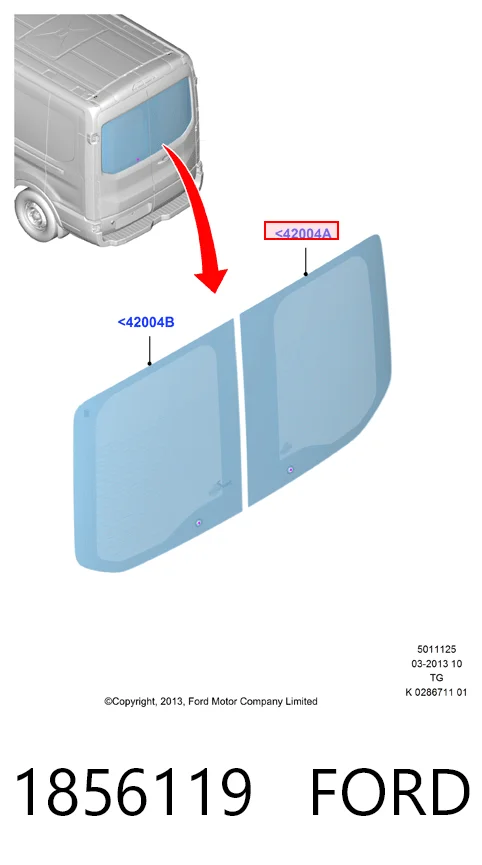 Купить BK31V42004DF Ford Стекло двери багажной распашной правой