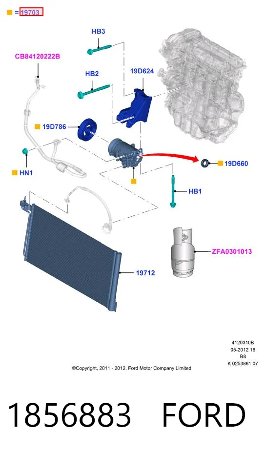 1856883 Ford Компрессор хладагента