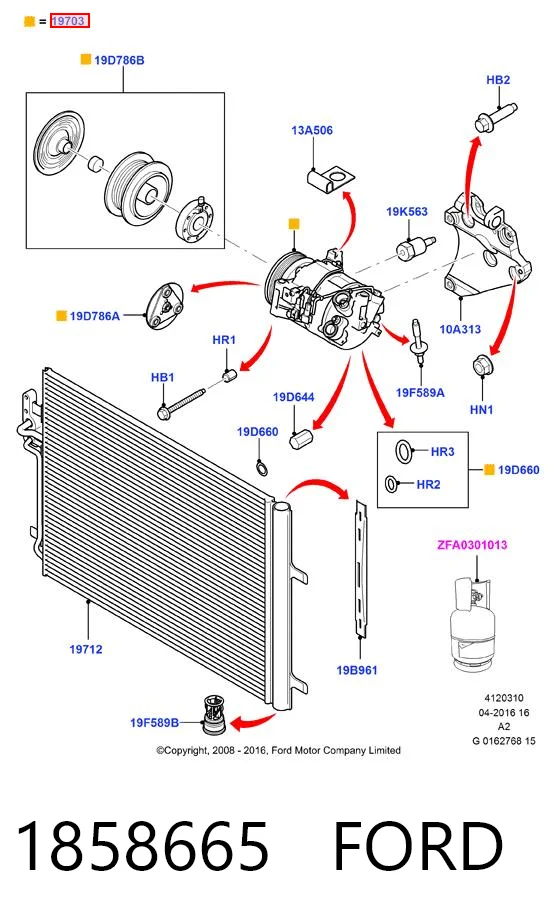 1858665 Ford Компрессор хладагента