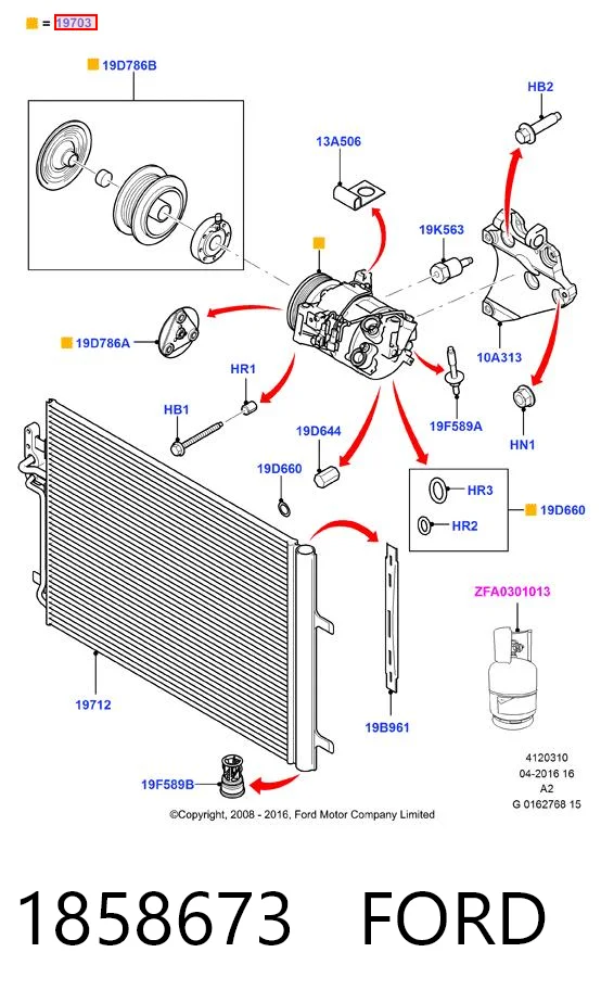 1858673 Ford Компрессор хладагента