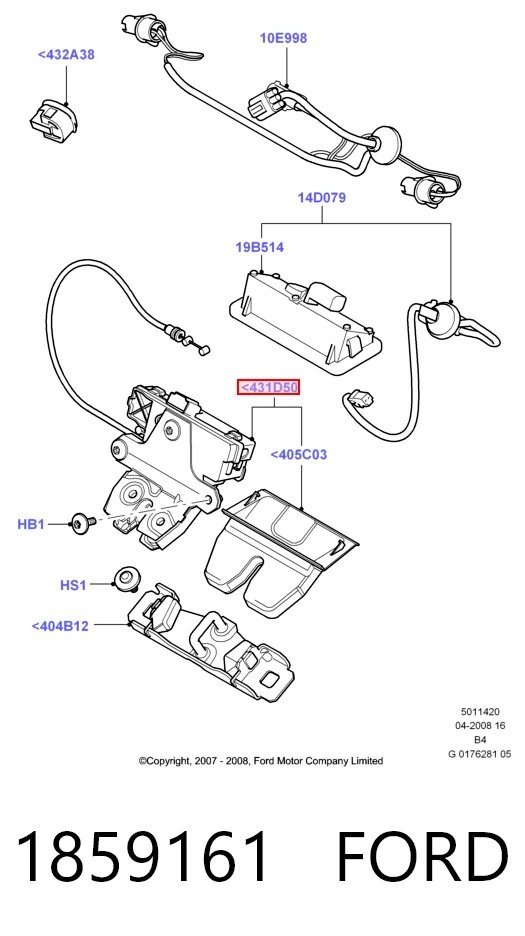 1859161 Ford Замок пятой двери