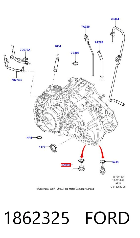 1862325 Ford Пробка поддона АКПП