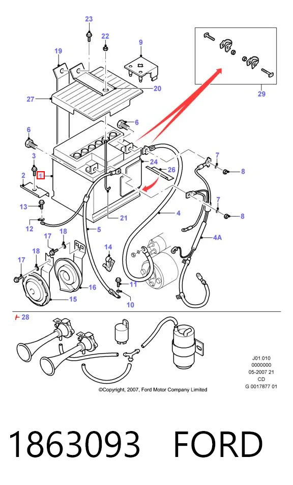 Аккумулятор автомобильный Ford 1863093 цена, от 142.95 USD